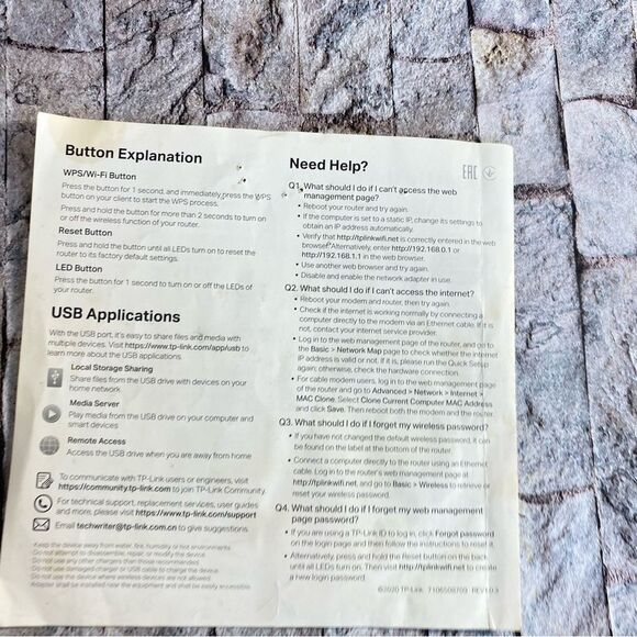 TP-Link AX3000 Gigabit Wi-Fi 6 Router in Black w Installation Guide - Picture 7 of 9